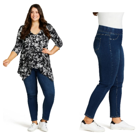 Avenue Denim High Rise Pull On Jeggings (2 pair) - Picture 10 of 10